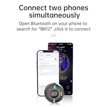 LAICOMEIN Bluetooth Receiver for Car, Bluetooth 5.3 AUX Adapter with LED Battery Display and Ambient Light, Wireless Audio Receiver for Car/Home Stereo/Speaker/Wired Headphones