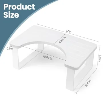 Bathroom Stool,Bamboo Toilet for Bathroom,Adult and Children's Bedpan,Portable Squatting Pan with Dual Anti Slip Design,Stain,Scratch,CrackProof(White)