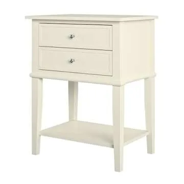 Ameriwood Home Franklin Accent Table with 2 Drawers, Soft White