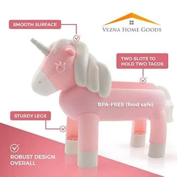 Vezna Unicorn Taco Holder Fun for Kids & Taco Lovers