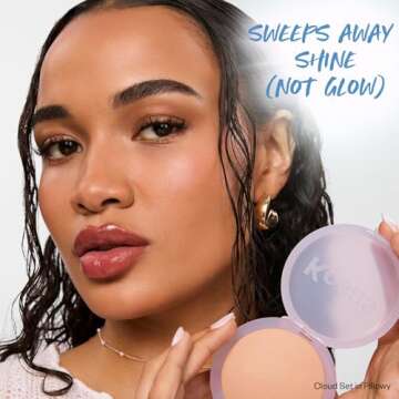 Kosas Cloud Set Face Setting Powder - Smoothing Shine Control, Soft, Sheer Translucent Makeup Finish, Portable & Long-Lasting Loose Pressed Baking Powder -Pillowy (Sheer Medium Tan)
