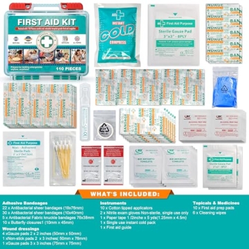 General Medi First Aid Kit - 110 Pieces for All Needs