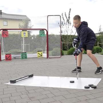 Hockey Revolution Shoot Pad + Passer One Timer - Hockey Sports Training Aid for Shooting, Passing and Stick handling - Hockey Skills Training Practice Surface 30"x 60" - Reel Ice Feeling Roll Board
