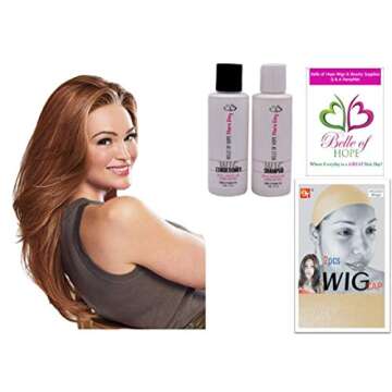 SCENE STEALER Synthetic Lace Front Mono-Top wig 5PC Bundle: Wig by Raquel Welch, 4oz Mara Ray Luxury Shampoo and Conditioner, 2-Wig Caps,19 Page Belle of Hope Guide (RL19/23SS)
