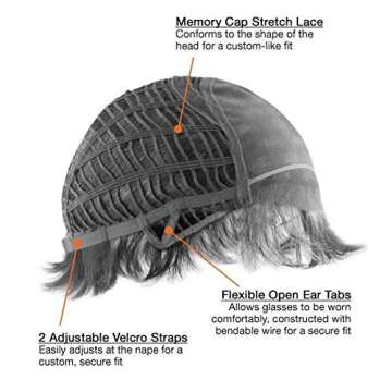 SCENE STEALER Synthetic Lace Front Mono-Top wig 5PC Bundle: Wig by Raquel Welch, 4oz Mara Ray Luxury Shampoo and Conditioner, 2-Wig Caps,19 Page Belle of Hope Guide (RL19/23SS)