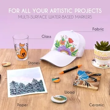 Zenacolor 24 Dual Tip Acrylic Markers for Art Projects