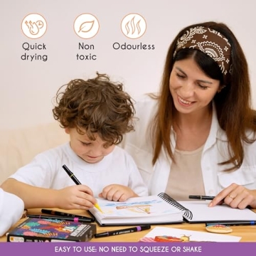 Zenacolor 24 Dual Tip Acrylic Markers for Art Projects