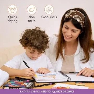 Zenacolor 24 Dual Tip Acrylic Markers for Art Projects