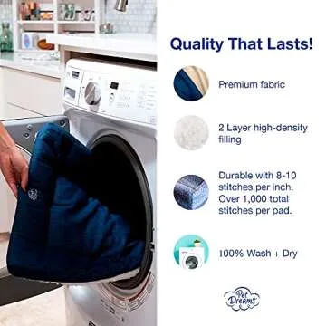 Pet Dreams Dog Crate Pad - Washable Kennel Mat, Crate Pads for Dog Cages, Non-Toxic, Flat Indoor Cat Bed, Fits iCrate 18, 24, 30, 36, 42, 48 Inches (Light Denim, Large, 36 Inch)