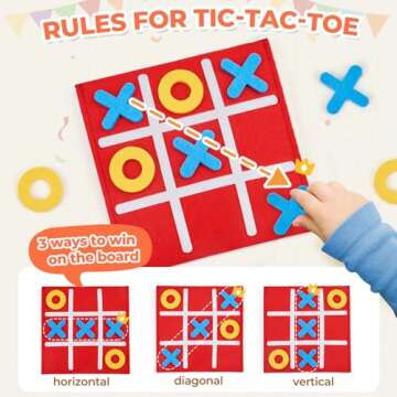 JoyCat Mini Tic Tac Toe Board Game for Kids Fun