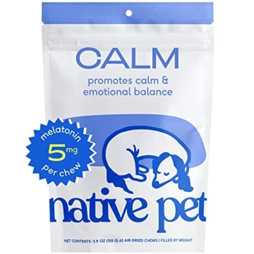 Native Pet Calm Dog Calming Chews - Dog Melatonin for Small, Medium Large Dogs - Melatonin for Dogs ...