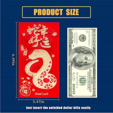 Hotanry Chinese New Year Red Envelopes Snake 2025, Lunar New Year of the Snake Envelope, Chinese New...