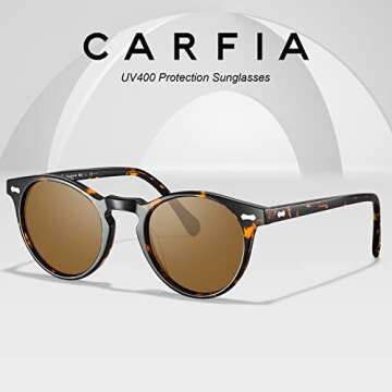 CARFIA Vintage Polarized Sunglasses for Men Stylish & Functional