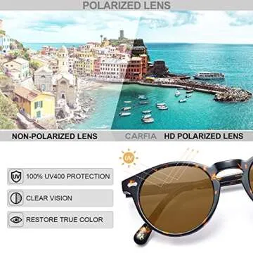 CARFIA Vintage Polarized Sunglasses for Men Stylish & Functional