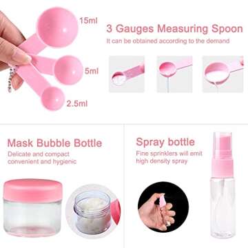 Facial Mask Mixing Bowl Spatula for Skin Care, Golden Professional Skinsoft Esthetician with Cover for Brush Set, Mud Clay Mix for Spa Skincare, Masks Treatments for Personal Beauty Care