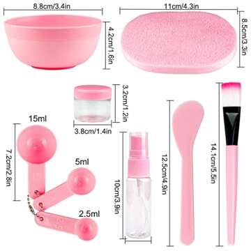 Facial Mask Mixing Bowl Spatula for Skin Care, Golden Professional Skinsoft Esthetician with Cover for Brush Set, Mud Clay Mix for Spa Skincare, Masks Treatments for Personal Beauty Care