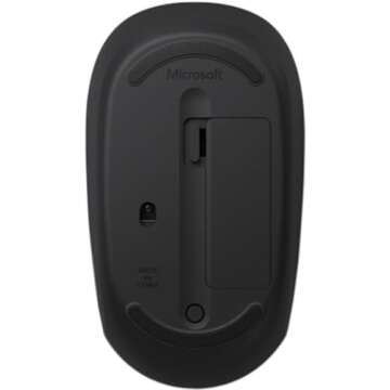 Microsoft Bluetooth Mouse - Black. Comfortable design, Right/Left Hand Use, 4-Way Scroll Wheel, Wireless Bluetooth Mouse for PC/Laptop/Desktop, works with for Mac/Windows Computers