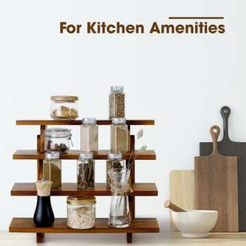 Tidita Acacia Wood Cupcake Display Stand - 4 Tiered Riser for Vendors Organizer - Wooden Cupcake Cookie Stands for Dessert Decorative Tables - Appetizer Serving Shelves Farmhouse at Party Wedding