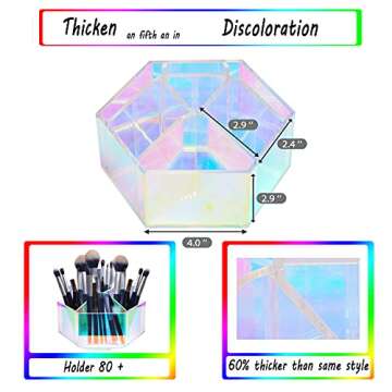 liguanlan Luxurious Makeup Organizer,Spin, Iridescent Makeup Brushes Holder