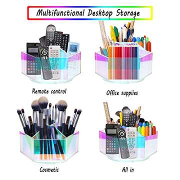 liguanlan Luxurious Makeup Organizer,Spin, Iridescent Makeup Brushes Holder