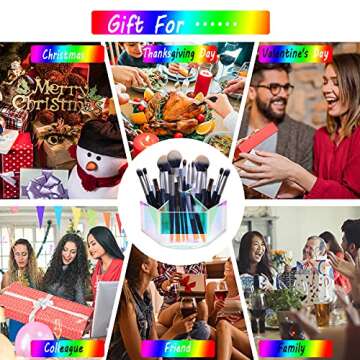 liguanlan Luxurious Makeup Organizer,Spin, Iridescent Makeup Brushes Holder