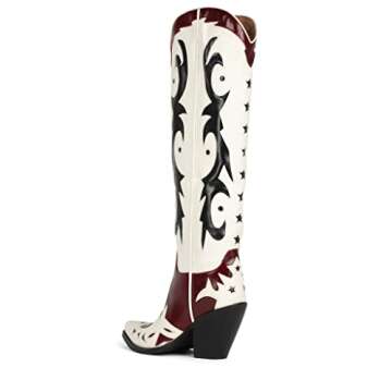 STARWOOD-2 Red White Blue Stylish Leather Boots for Women