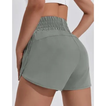 PINSPARK High Waisted Athletic Shorts with Pockets