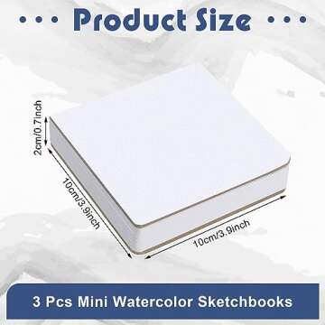 Ctosree 3 Pcs Mini Watercolor Sketchbook 3.9 x 3.9 Inch Portable Square Watercolor Notebook Painting...