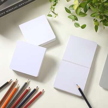 Ctosree 3 Pcs Mini Watercolor Sketchbook 3.9 x 3.9 Inch Portable Square Watercolor Notebook Painting Sketch Book 90 Sheets Textured Drawing Papers 300 GSM Artists Paper Pads for Art (White)