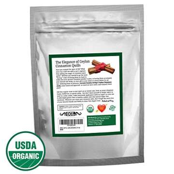 Coconut Country Living's Organic Ceylon Cinnamon Sticks - 3.5 oz - Fair Trade Whole 3" Quills