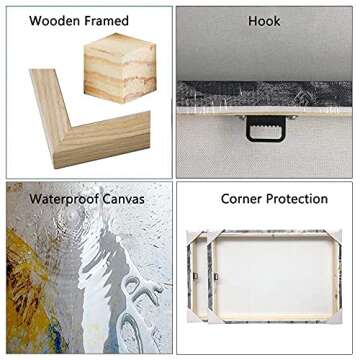 Artsbay African King and Queen Canvas Wall Art Black Art Paintings for Wall King & Queen Crowns Poster for Adult Bedroom Decor Sexy Pose of African Lovers Picture Framed Artwork 20" Wx 20" H