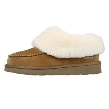 PAMIR Women's Genuine Suede Sheepskin Slippers for Winter Comfort