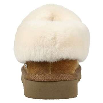 PAMIR Women's Genuine Suede Sheepskin Slippers for Winter Comfort