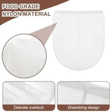 COMNICO Cheese Bags, 3 Pack 12" x 10" Nylon Reusable Fine Mesh Cheesecloth Strainer Nut Tea Beer Juice Filter Cloth for Cold Brew Coffee Yogurt Almond Soy Oat Milk