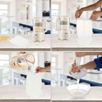 COMNICO Cheese Bags, 3 Pack 12" x 10" Nylon Reusable Fine Mesh Cheesecloth Strainer Nut Tea Beer Juice Filter Cloth for Cold Brew Coffee Yogurt Almond Soy Oat Milk