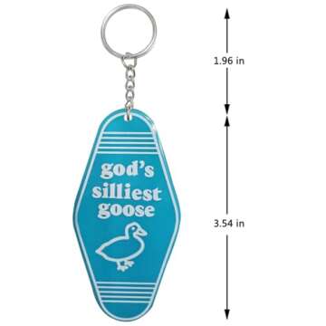 iMagitek God's Silliest Goose Keychain Funny Keyring Gag Novelty Gift for Women Men Girls Boys