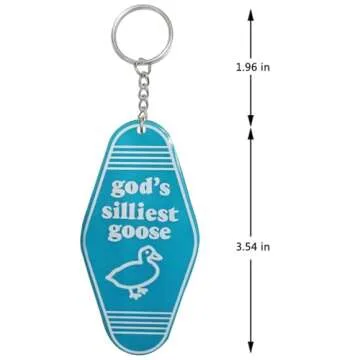 iMagitek God's Silliest Goose Keychain Funny Keyring Gag Novelty Gift for Women Men Girls Boys