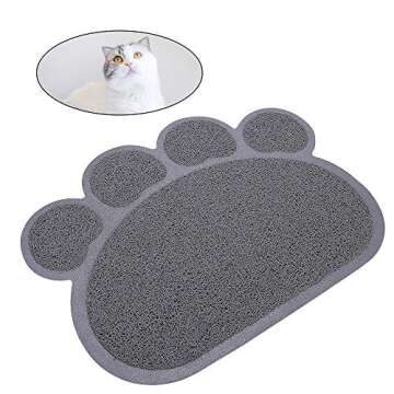 Kitty Litter Box Starter Kit - Small Cat Litter Pan Without Lid, Litter Mat, Scoop and Bowl for Kitten Within 3 Months (PinkScoop Set)