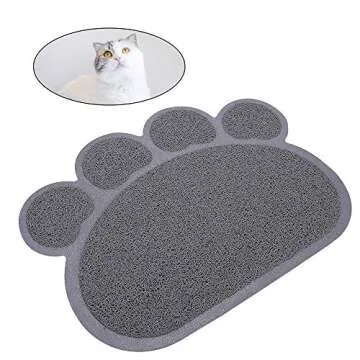 Kitty Litter Box Starter Kit - Small Cat Litter Pan Without Lid, Litter Mat, Scoop and Bowl for Kitten Within 3 Months (PinkScoop Set)