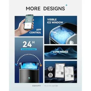 EUHOMY Nugget Ice Maker with Smart Control for 40 lbs Daily