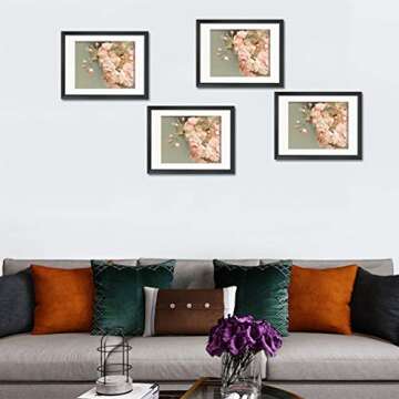 Giftgarden Black 16x20 Picture Frames, Matted to Display 11x17 Picture with Mat or 16 x 20 Artwork without Mat, Set of 4