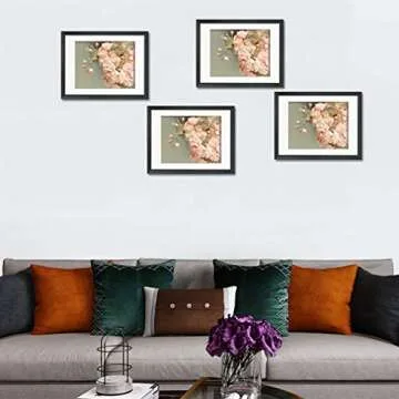 Giftgarden Black 16x20 Picture Frames, Matted to Display 11x17 Picture with Mat or 16 x 20 Artwork without Mat, Set of 4