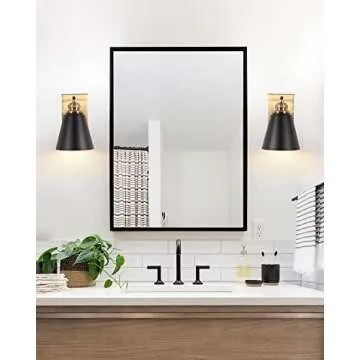 Pasentel Black and Gold Vanity Light Set of 2