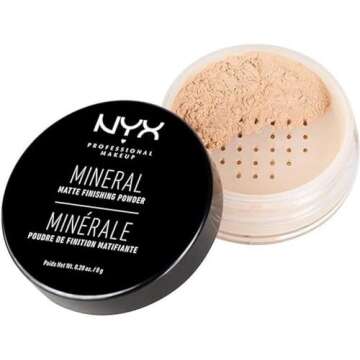 NYX PROFESSIONAL MAKEUP Mineral Matte Finishing Powder, Loose Setting Powder - Light/Medium