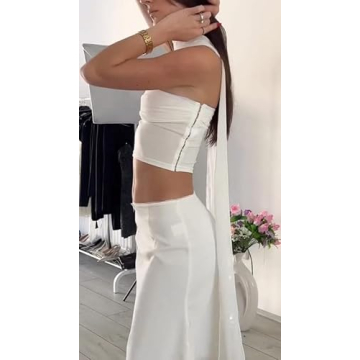 Women Satin 2 Piece Skirt Set Y2K Stylish Summer Outfit