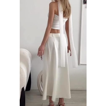 Women Satin 2 Piece Skirt Set Y2K Stylish Summer Outfit