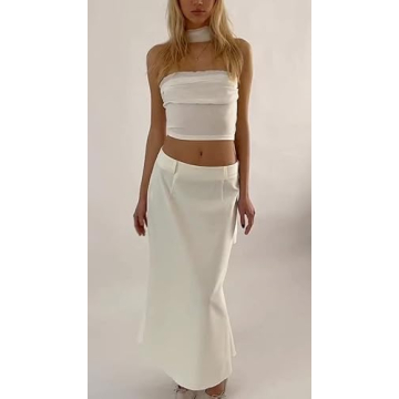 Women Satin 2 Piece Skirt Set Y2K Stylish Summer Outfit