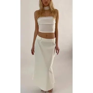 Women Satin 2 Piece Skirt Set Y2K Stylish Summer Outfit