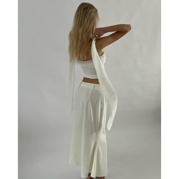 Women Satin 2 Piece Skirt Set Y2K Stylish Summer Outfit