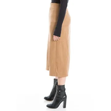 Max Studio Faux Suede A-Line Midi Skirt for Women